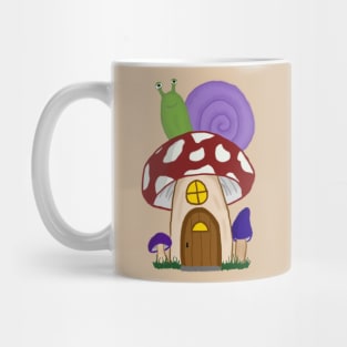 Mushroom house with snail Mug